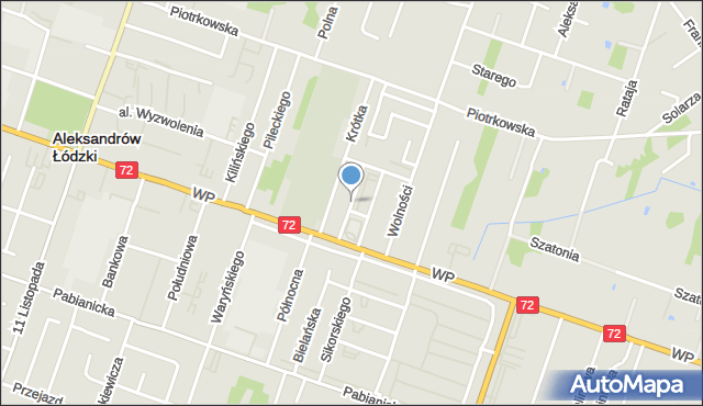 Aleksandrów Łódzki, Kraszewskiego Józefa Ignacego, mapa Aleksandrów Łódzki