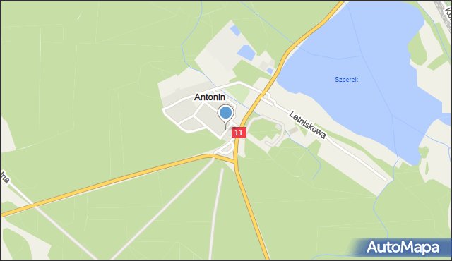 Antonin gmina Przygodzice, Krótka, mapa Antonin gmina Przygodzice