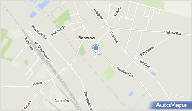 Baborów, Krzyżowa, mapa Baborów