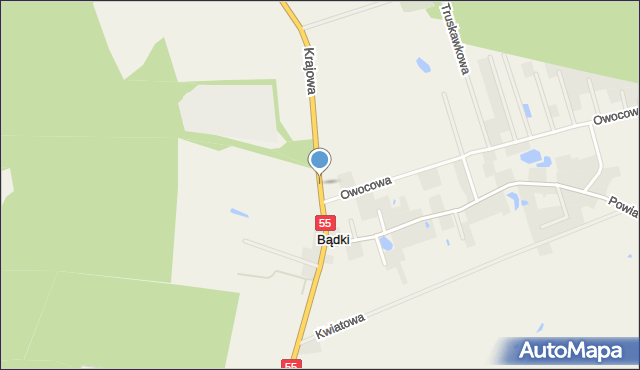 Bądki gmina Gardeja, Krajowa, mapa Bądki gmina Gardeja