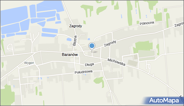 Baranów powiat puławski, Krótka, mapa Baranów powiat puławski