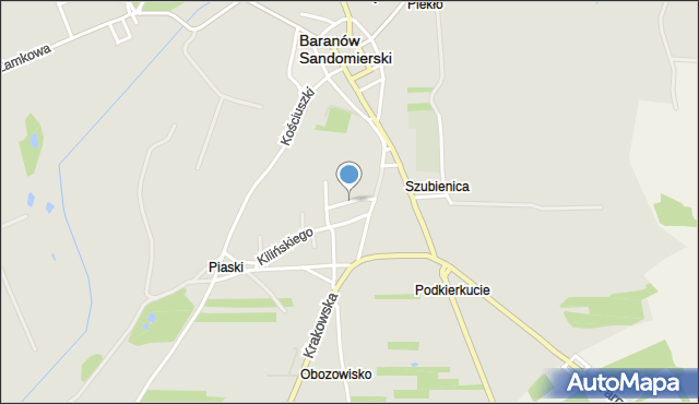 Baranów Sandomierski, Krasickiego Ignacego, bp., mapa Baranów Sandomierski