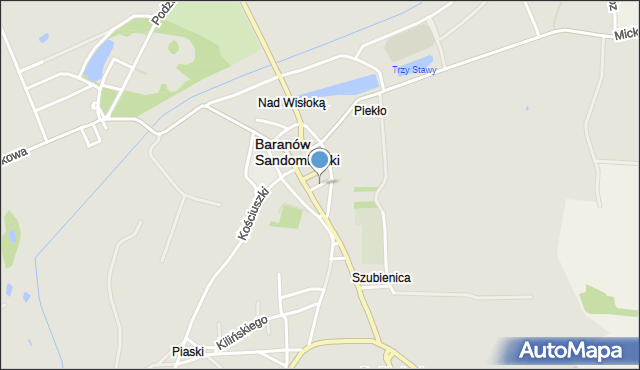 Baranów Sandomierski, Krótka, mapa Baranów Sandomierski