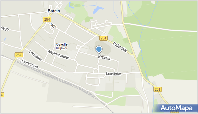 Barcin, Krzysia Stanisława, dr., mapa Barcin