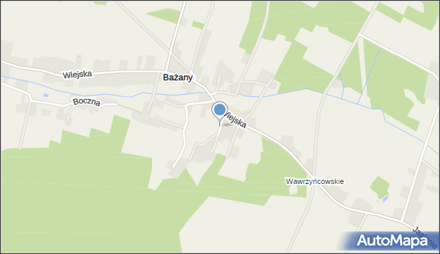 Bażany, Krótka, mapa Bażany