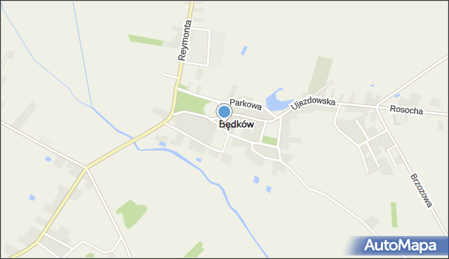 Będków powiat tomaszowski, Krakowska, mapa Będków powiat tomaszowski