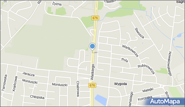 Białystok, Króla Kazimierza Wielkiego, mapa Białegostoku