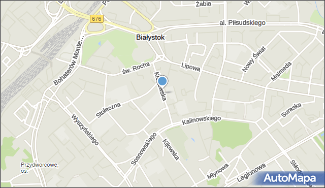 Białystok, Krakowska, mapa Białegostoku