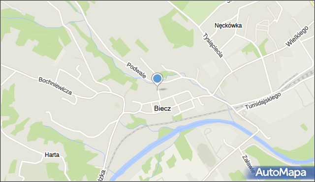 Biecz powiat gorlicki, Krzemińskiego, mapa Biecz powiat gorlicki