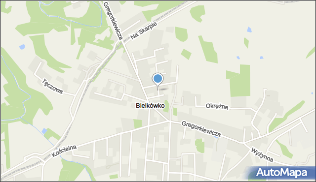 Bielkówko, Krótka, mapa Bielkówko