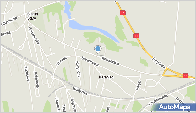 Bieruń, Krakowska, mapa Bieruń