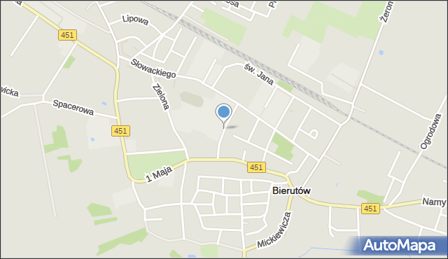 Bierutów, Krasińskiego Zygmunta, mapa Bierutów