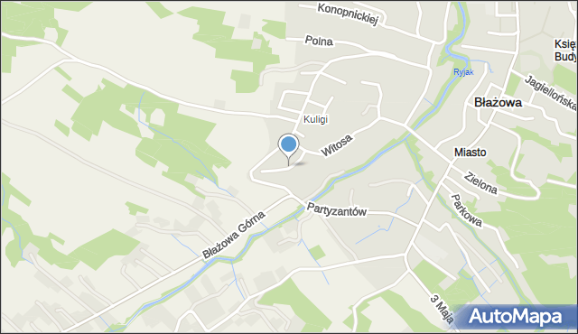 Błażowa, Krasickiego, mapa Błażowa