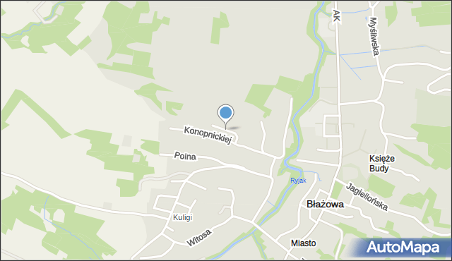 Błażowa, Krótka, mapa Błażowa