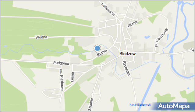 Bledzew, Krótka, mapa Bledzew