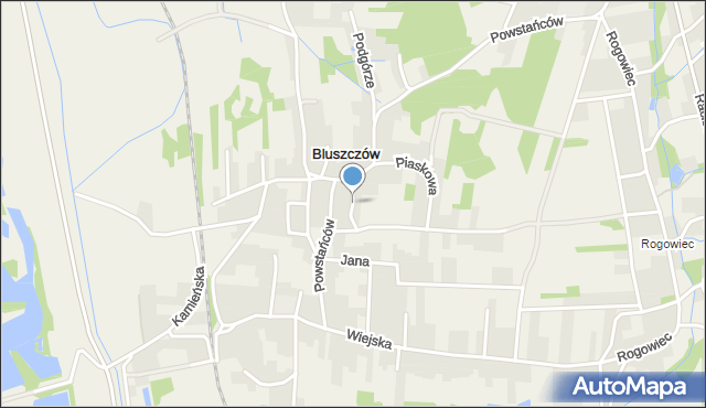 Bluszczów, Krzywa, mapa Bluszczów