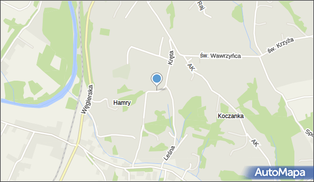 Bobowa powiat gorlicki, Kręta, mapa Bobowa powiat gorlicki