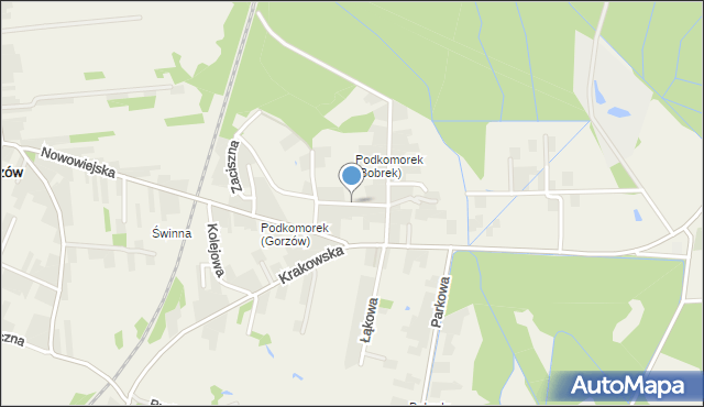 Bobrek gmina Chełmek, Krótka, mapa Bobrek gmina Chełmek