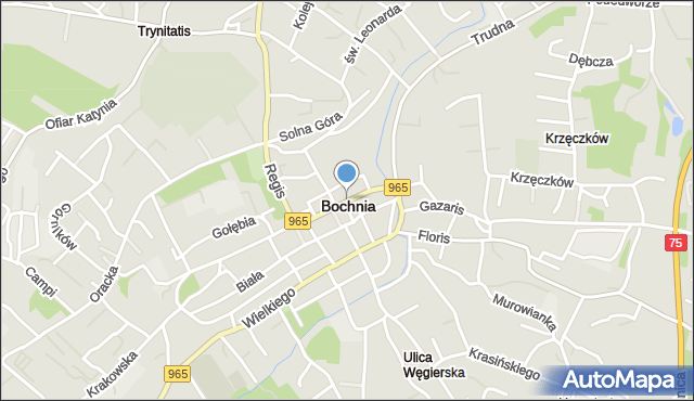 Bochnia, Kraszewskiego Józefa Ignacego, mapa Bochni