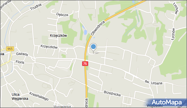 Bochnia, Krzęczków, mapa Bochni