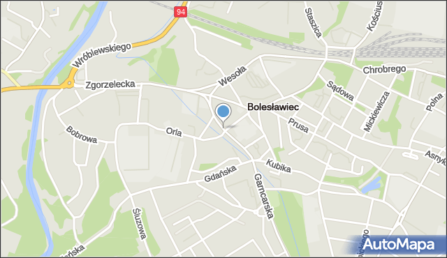 Bolesławiec, Króla Władysława Łokietka, mapa Bolesławca