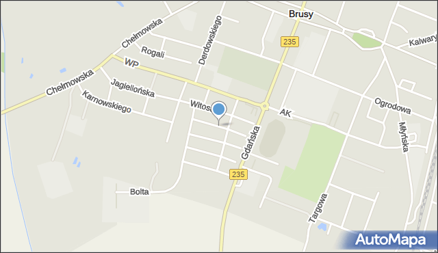 Brusy, Królowej Jadwigi, mapa Brusy