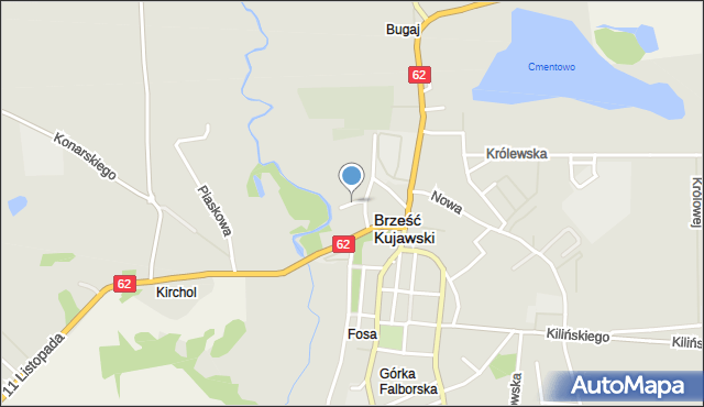 Brześć Kujawski, Krótka, mapa Brześć Kujawski