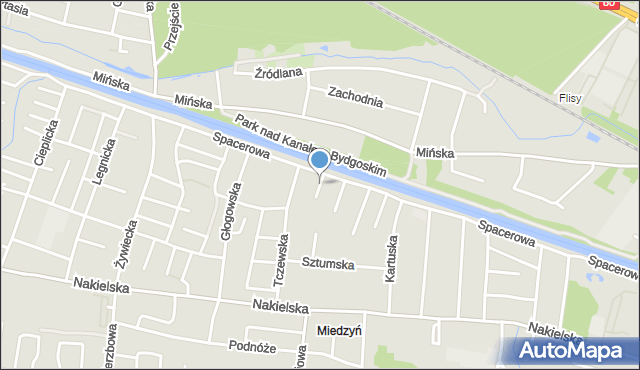Bydgoszcz, Krośnieńska, mapa Bydgoszczy