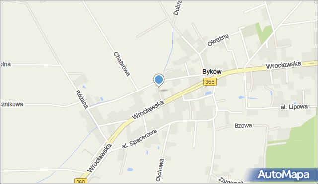 Byków, Krótka, mapa Byków