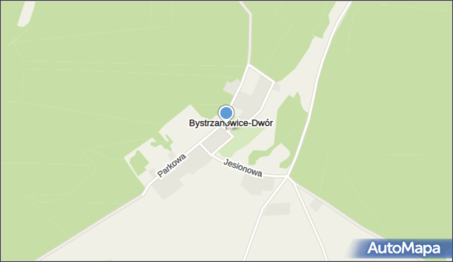 Bystrzanowice-Dwór, Krótka, mapa Bystrzanowice-Dwór