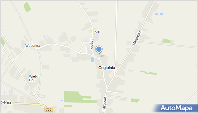 Cegielnia gmina Mstów, Krótka, mapa Cegielnia gmina Mstów