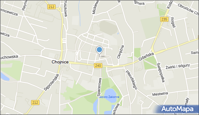 Chojnice, Krótka, mapa Chojnic