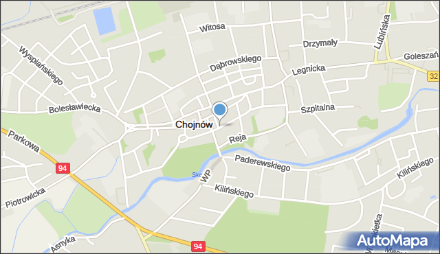 Chojnów powiat legnicki, Królowej Jadwigi, mapa Chojnów powiat legnicki
