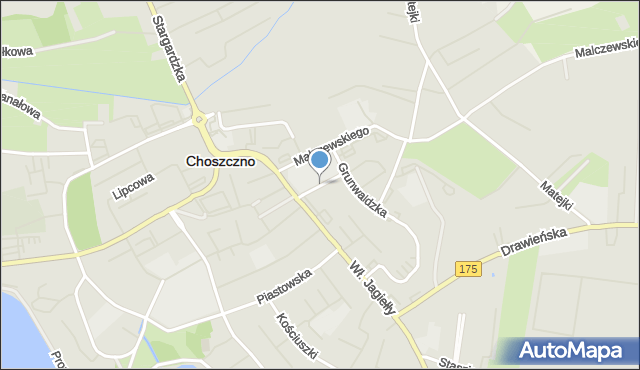 Choszczno, Krótka, mapa Choszczno