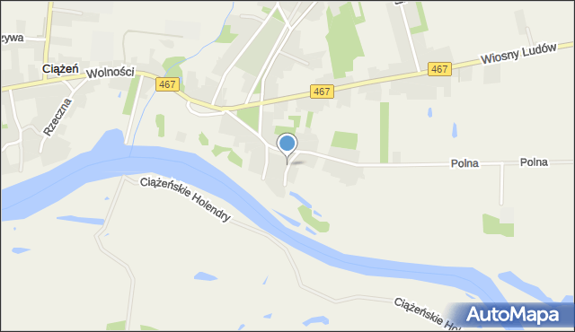 Ciążeń, Krótka, mapa Ciążeń