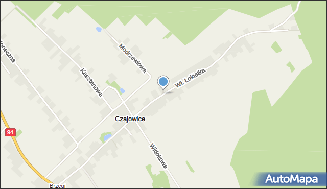 Czajowice, Króla Władysława Łokietka, mapa Czajowice