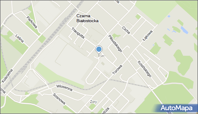 Czarna Białostocka, Krasickiego, mapa Czarna Białostocka