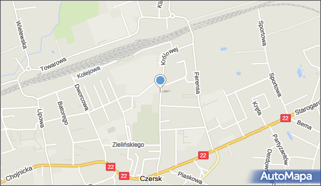 Czersk powiat chojnicki, Królowej Jadwigi, mapa Czersk powiat chojnicki
