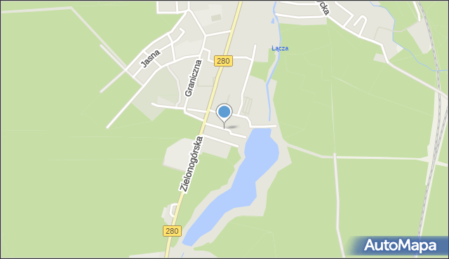 Czerwieńsk, Krótka, mapa Czerwieńsk