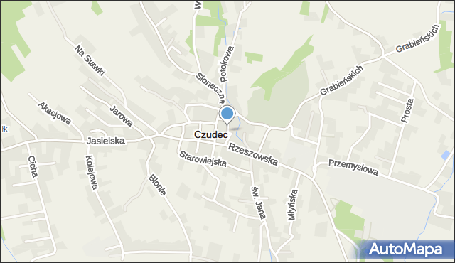 Czudec, Krótka, mapa Czudec