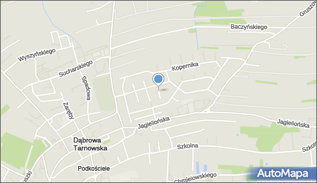 Dąbrowa Tarnowska, Krótka, mapa Dąbrowa Tarnowska