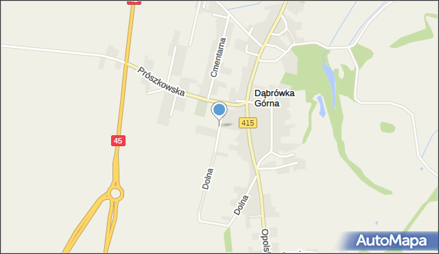 Dąbrówka Górna gmina Krapkowice, Krótka, mapa Dąbrówka Górna gmina Krapkowice