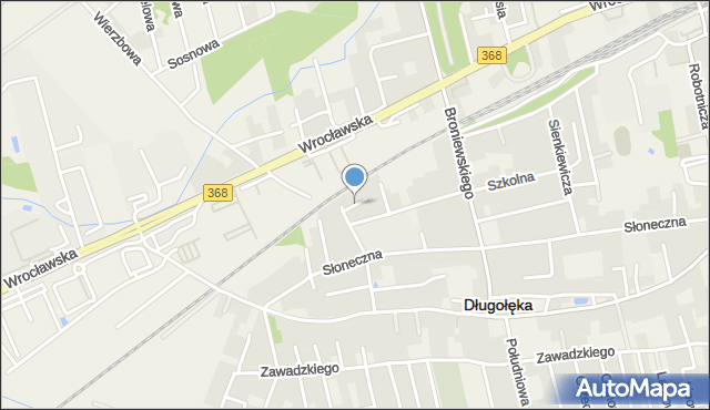 Długołęka powiat wrocławski, Krótka, mapa Długołęka powiat wrocławski