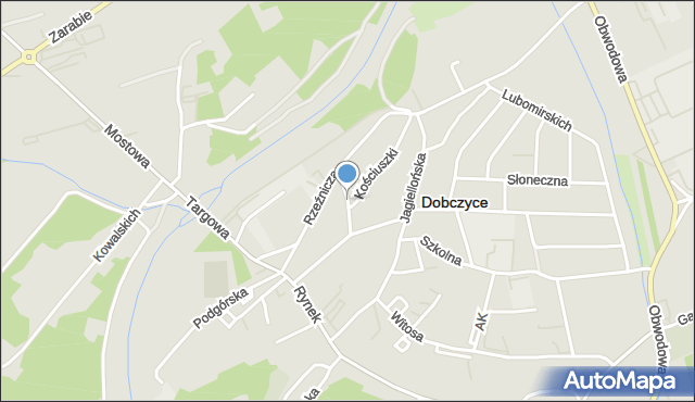 Dobczyce, Królowej Kingi, mapa Dobczyce