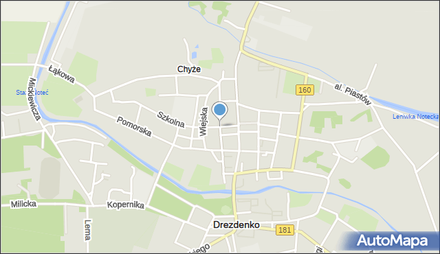 Drezdenko, Krakowska, mapa Drezdenko