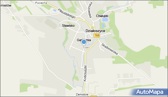 Działoszyce, Krakowska, mapa Działoszyce
