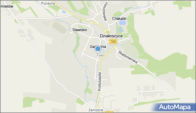 Działoszyce, Krakowska, mapa Działoszyce