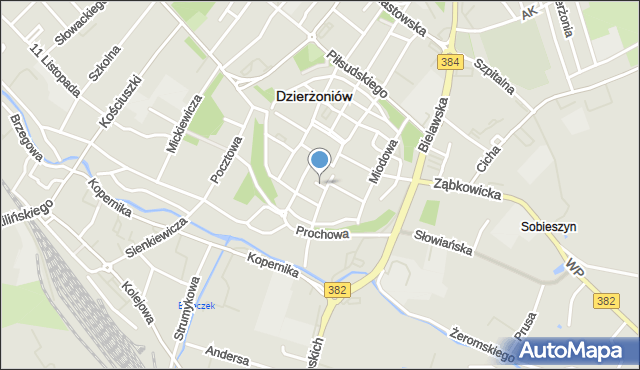 Dzierżoniów, Krótka, mapa Dzierżoniów