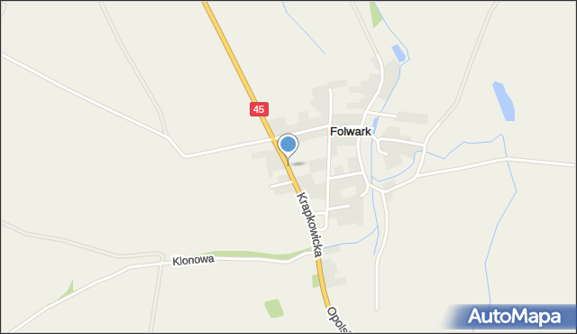 Folwark gmina Prószków, Krapkowicka, mapa Folwark gmina Prószków