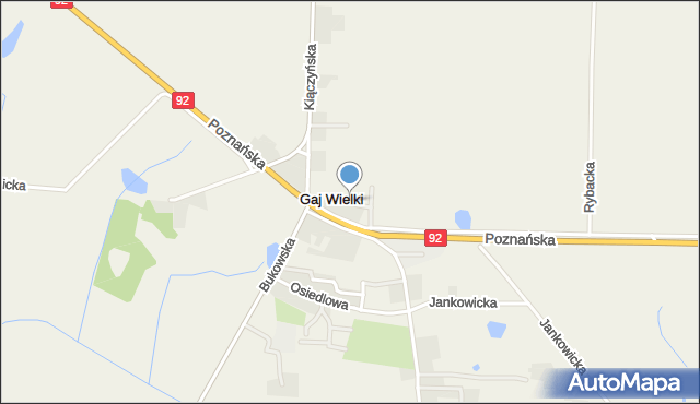 Gaj Wielki, Krótka, mapa Gaj Wielki